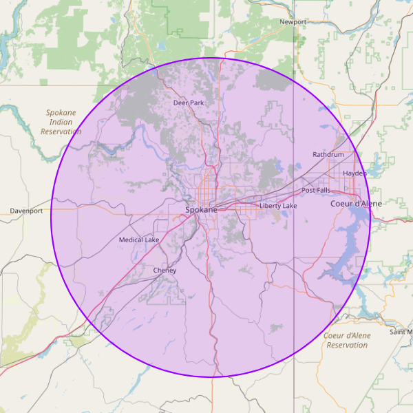 Blast Kids' Parties service area map